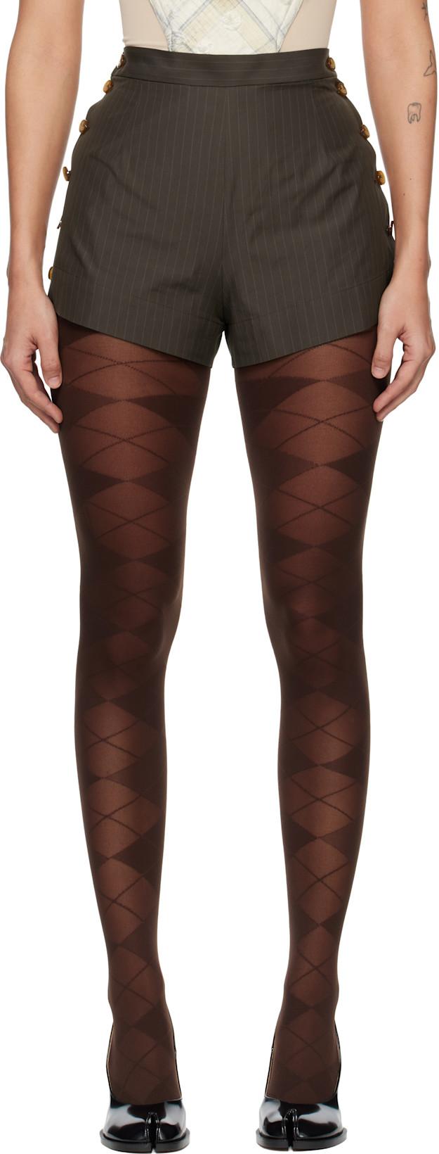 Khaki Elle Button Shorts by VIVIENNE WESTWOOD