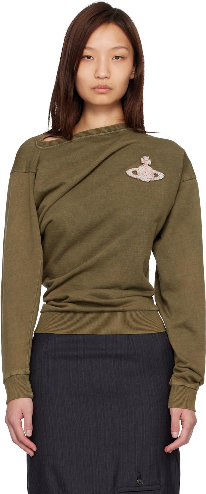 Khaki LS Hebo Sweatshirt by VIVIENNE WESTWOOD