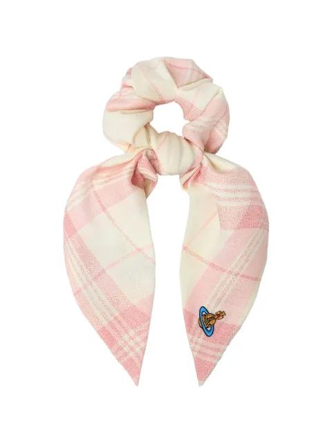 Large check-pattern Orb-patch scrunchie by VIVIENNE WESTWOOD