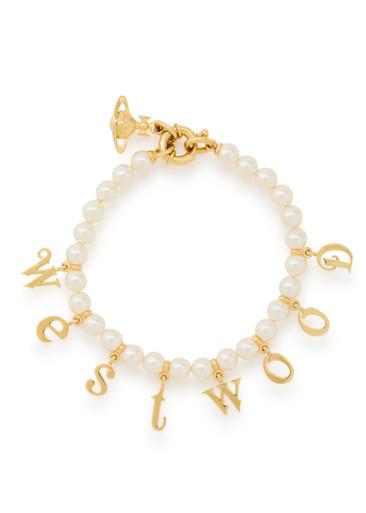 Leanne letter-charm pearl bracelet by VIVIENNE WESTWOOD