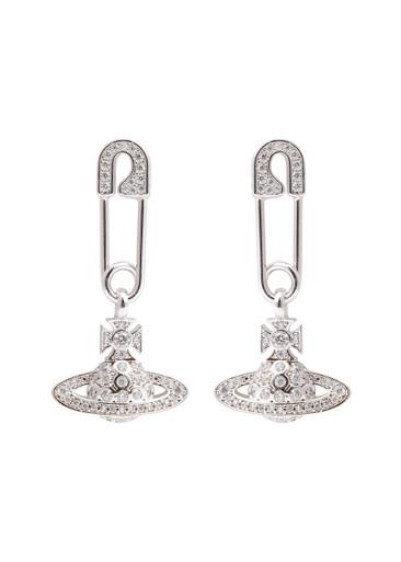 Lucrece safety pin drop earrings by VIVIENNE WESTWOOD