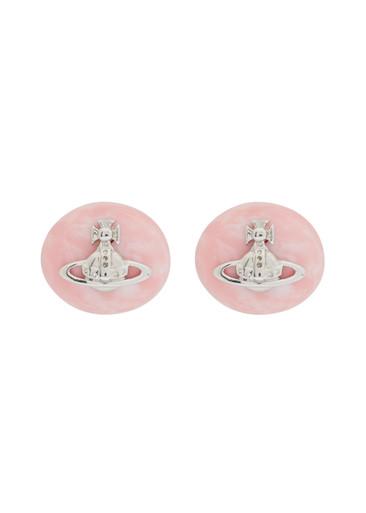 Maude marble orb brass stud earrings by VIVIENNE WESTWOOD