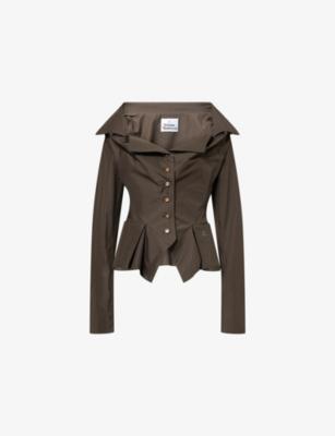 Monday Asymmetric Pinstripe Cotton Shirt by VIVIENNE WESTWOOD