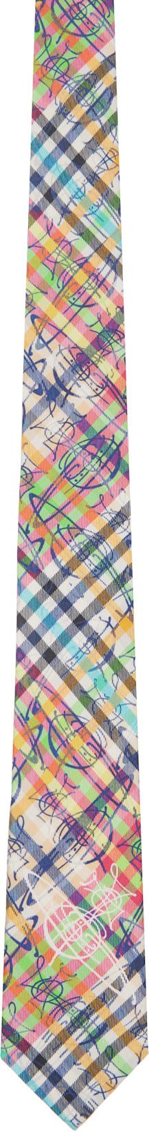 Multicolor 7cm 'Orb Graffiti' Tie by VIVIENNE WESTWOOD