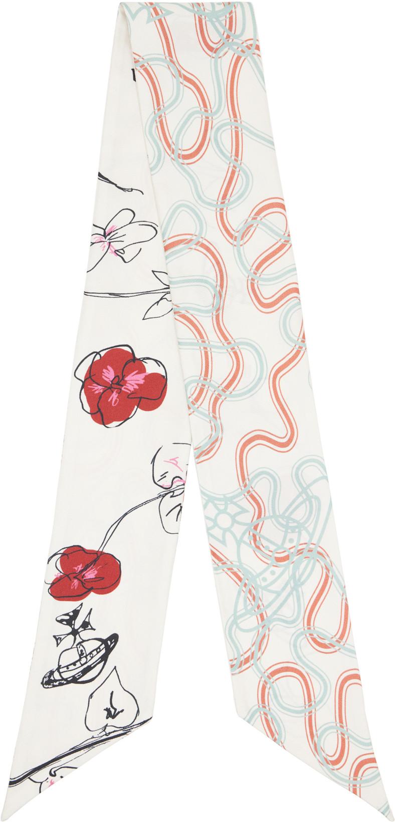 Multicolor Flower & Orb Twilly Scarf by VIVIENNE WESTWOOD