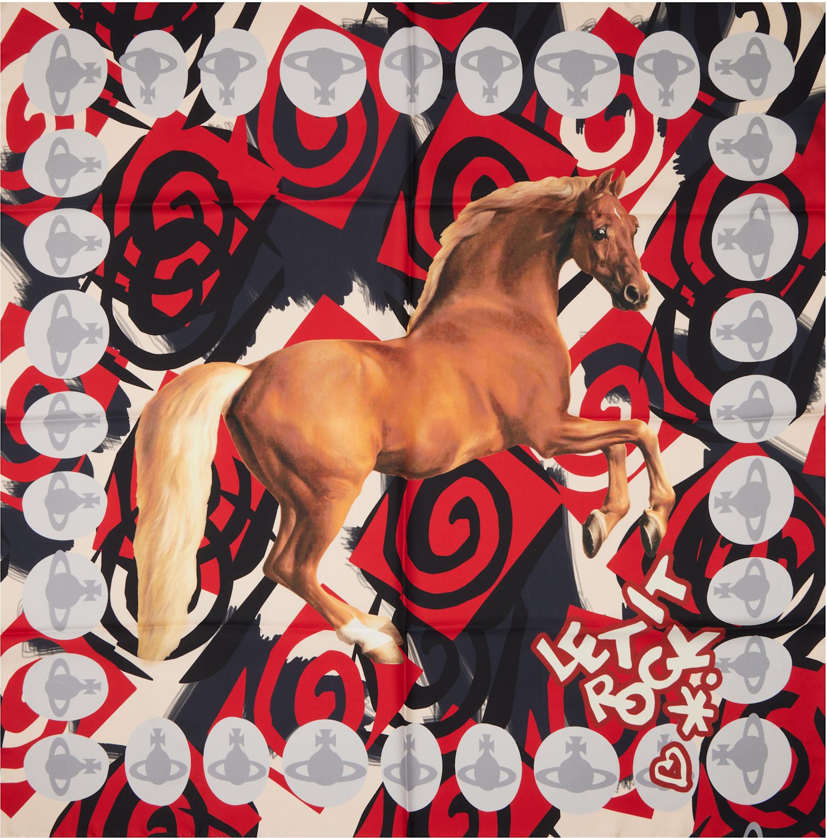 Multicolor Horse Square Scarf by VIVIENNE WESTWOOD