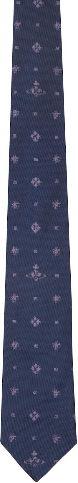Navy 8.5cm Silk Tie by VIVIENNE WESTWOOD