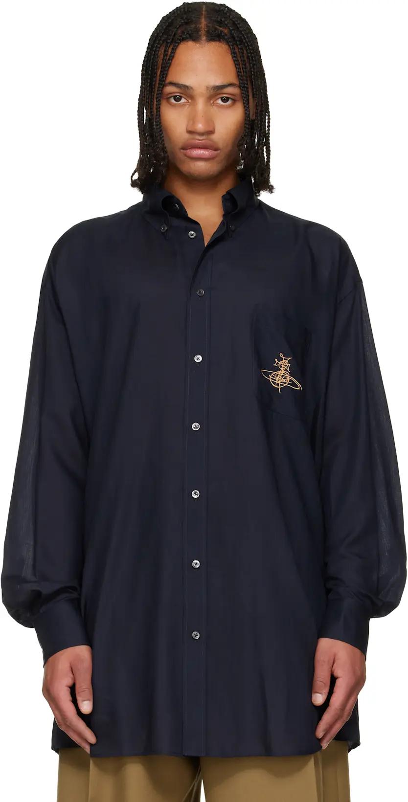 Navy Oversized Shirt by VIVIENNE WESTWOOD