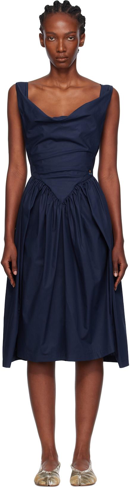 Navy Sunday Midi Dress by VIVIENNE WESTWOOD