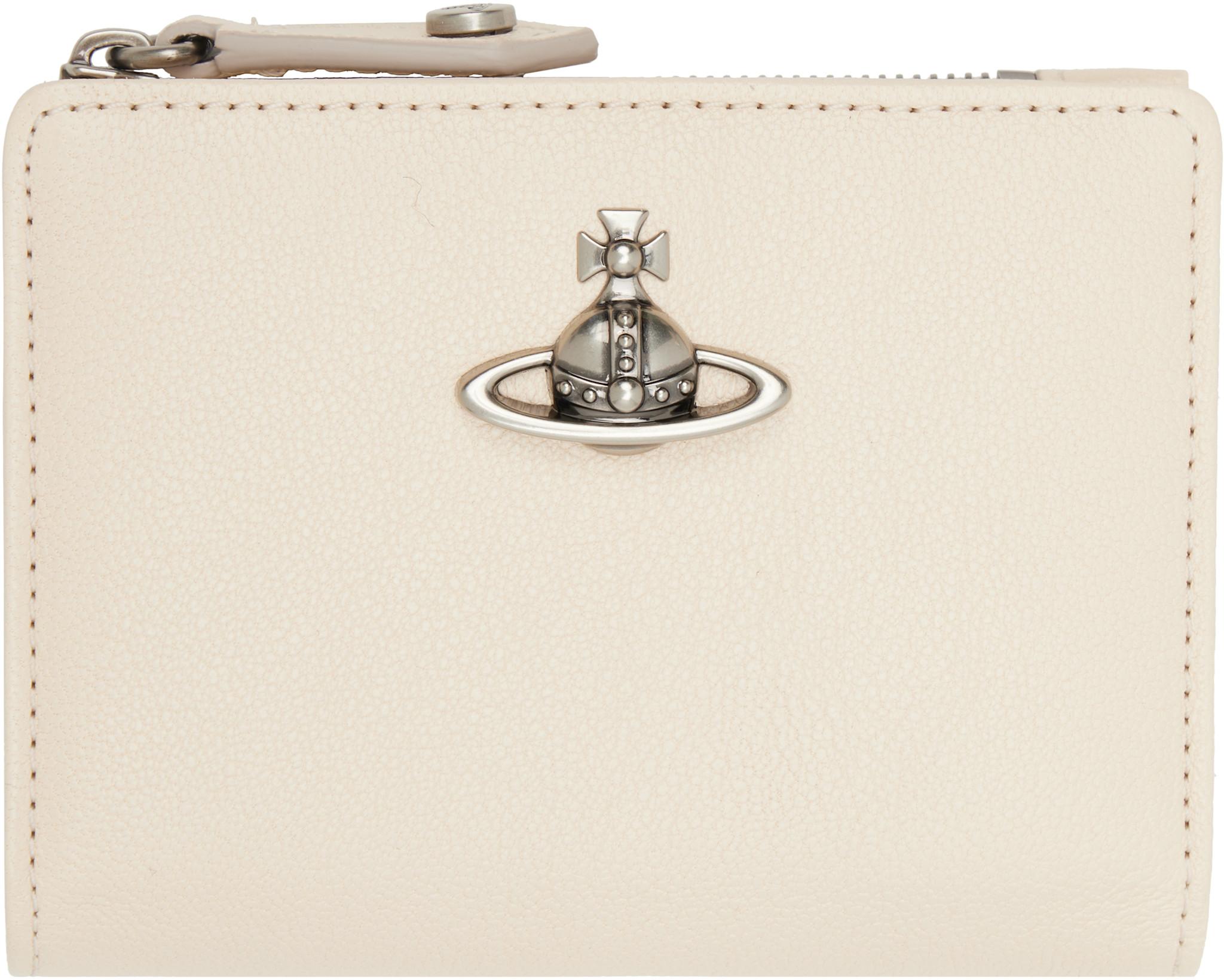Off-White Slim Flap Card Holder by VIVIENNE WESTWOOD