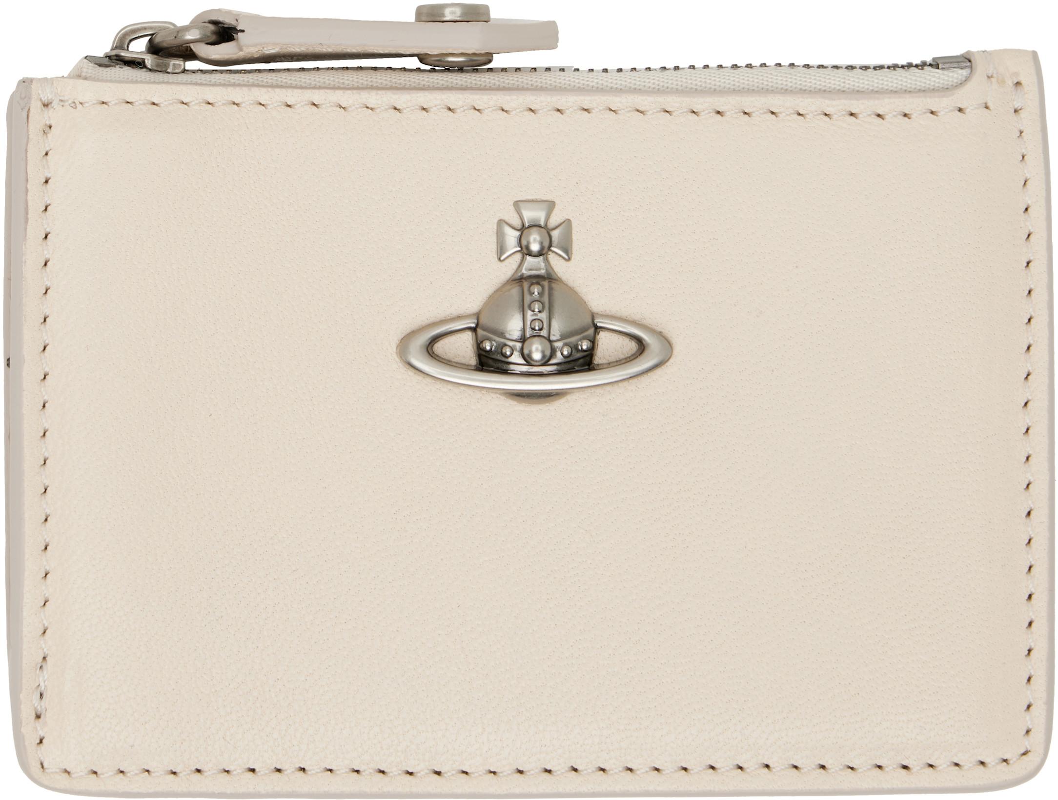 Off-White Slim Long Card Holder by VIVIENNE WESTWOOD