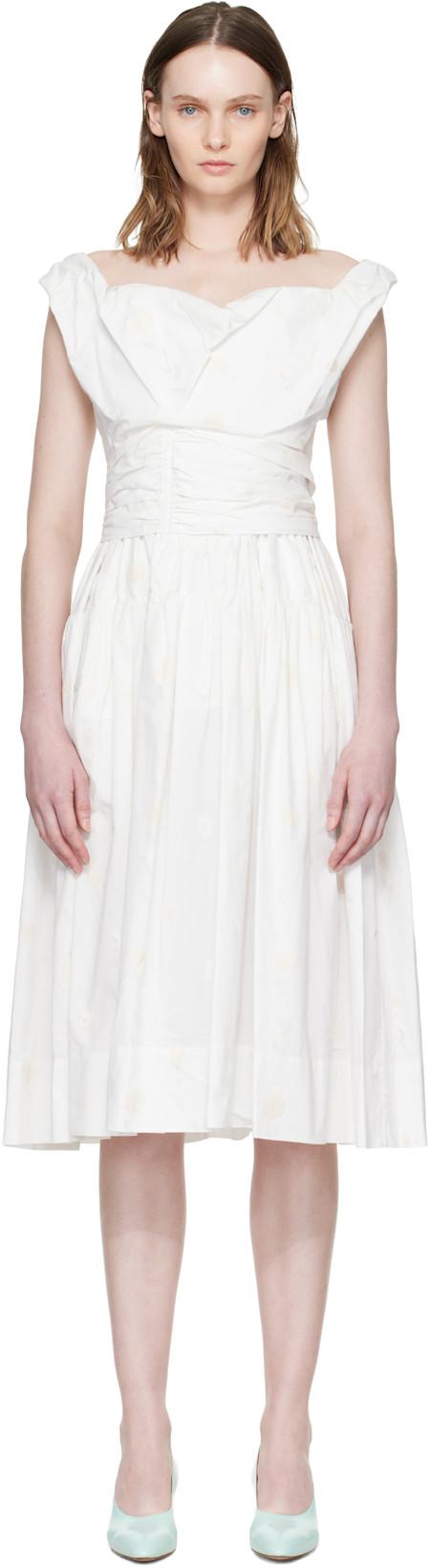 Off-White Sunday Corset Midi Dress by VIVIENNE WESTWOOD