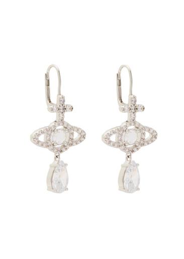 Olympia CZ pavé hoop earrings by VIVIENNE WESTWOOD