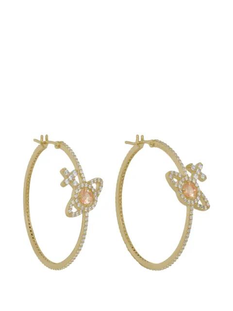 Olympia pavé orb hoop earrings by VIVIENNE WESTWOOD