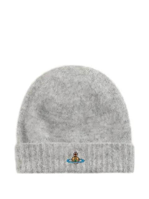 Orb-embroidered beanie hat by VIVIENNE WESTWOOD