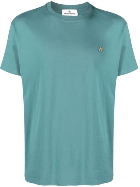 Orb-embroidered cotton T-shirt by VIVIENNE WESTWOOD