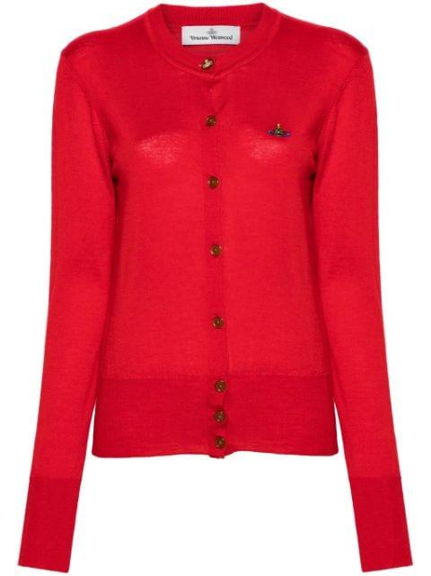 Orb-embroidered fine-knit cardigan by VIVIENNE WESTWOOD