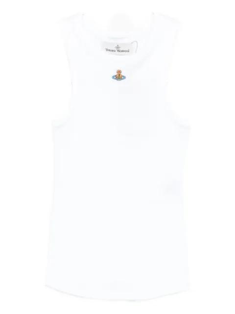 Orb-embroidered ribbed tank top by VIVIENNE WESTWOOD