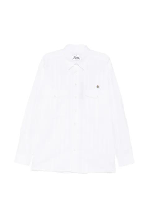 Orb-embroidered striped shirt by VIVIENNE WESTWOOD