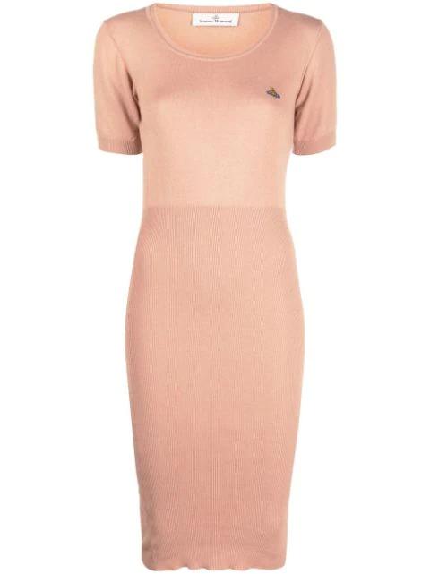 Orb-logo knitted midi dress by VIVIENNE WESTWOOD