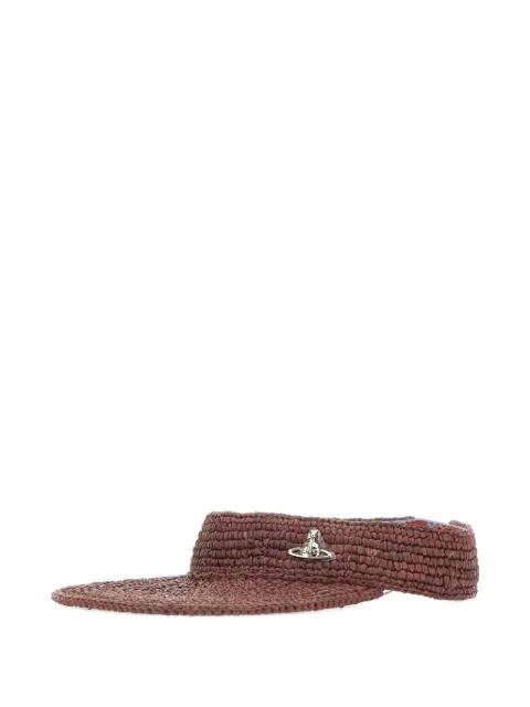 Orb woven raffia visor by VIVIENNE WESTWOOD