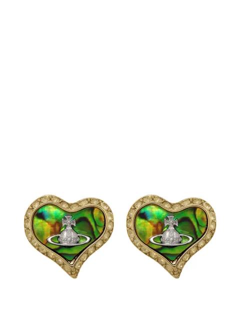 Petra heart crystal-embellished stud earrings by VIVIENNE WESTWOOD