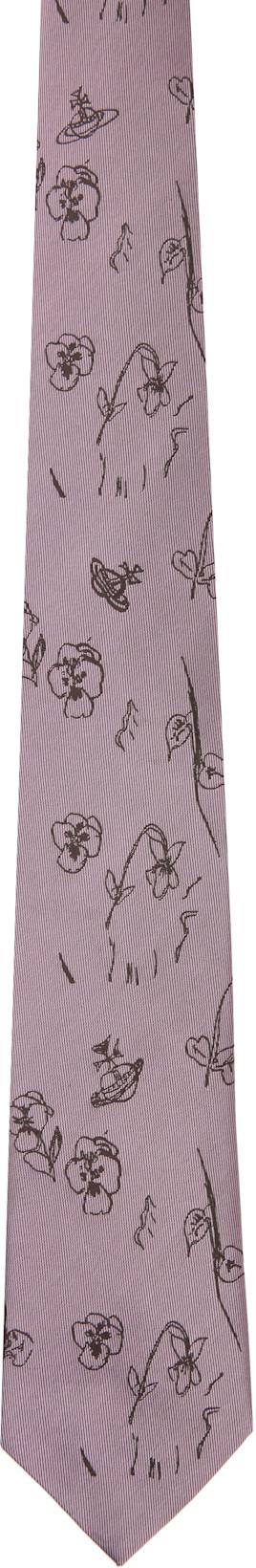 Pink 8.5cm 'Flower & Orb' Tie by VIVIENNE WESTWOOD