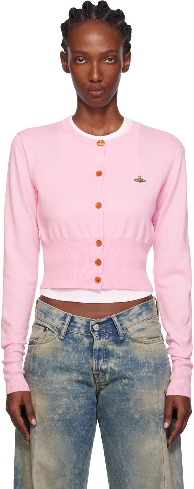 Pink Bea Cropped Cardigan by VIVIENNE WESTWOOD