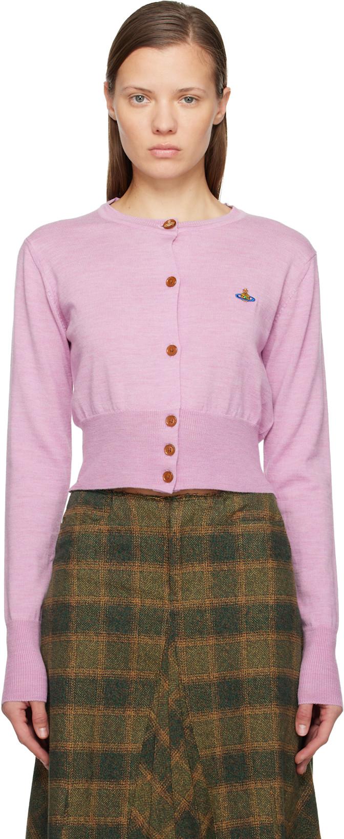 Pink Bea Cropped Cardigan by VIVIENNE WESTWOOD