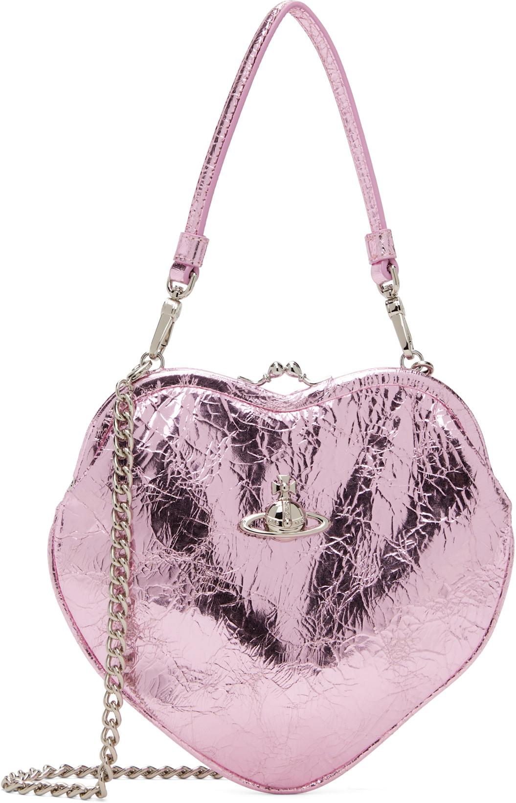 Pink Belle Heart Frame Bag by VIVIENNE WESTWOOD