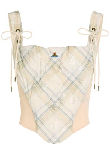 Puppy plaid cotton-blend corset by VIVIENNE WESTWOOD