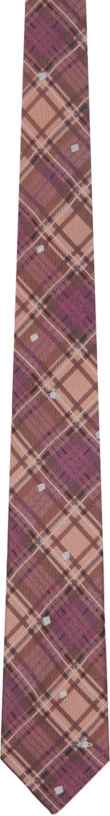 Purple 7cm 'Louth Tartan' Tie by VIVIENNE WESTWOOD
