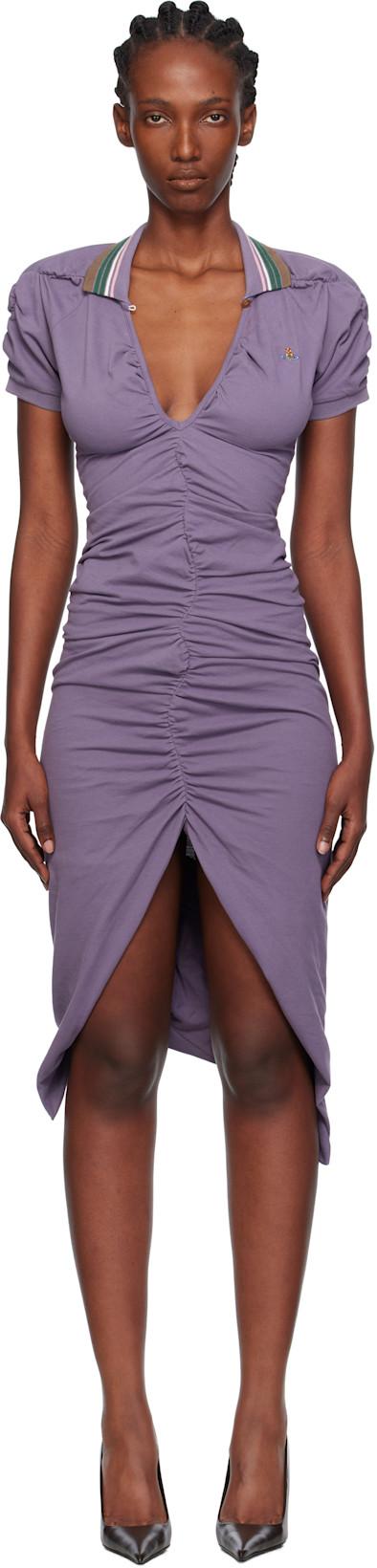 Purple Pulling Midi Dress by VIVIENNE WESTWOOD
