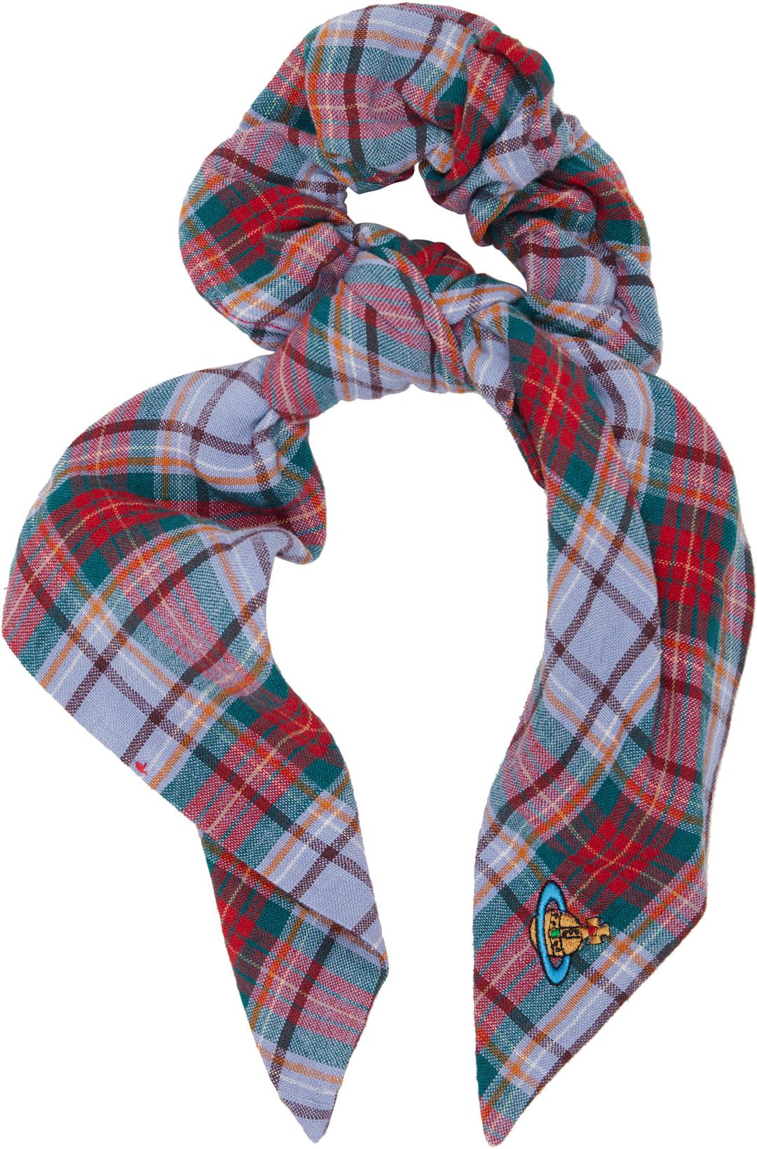 Purple & Red Tartan Large Scrunchie by VIVIENNE WESTWOOD