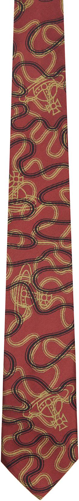Red 8.5cm Orb Tie by VIVIENNE WESTWOOD