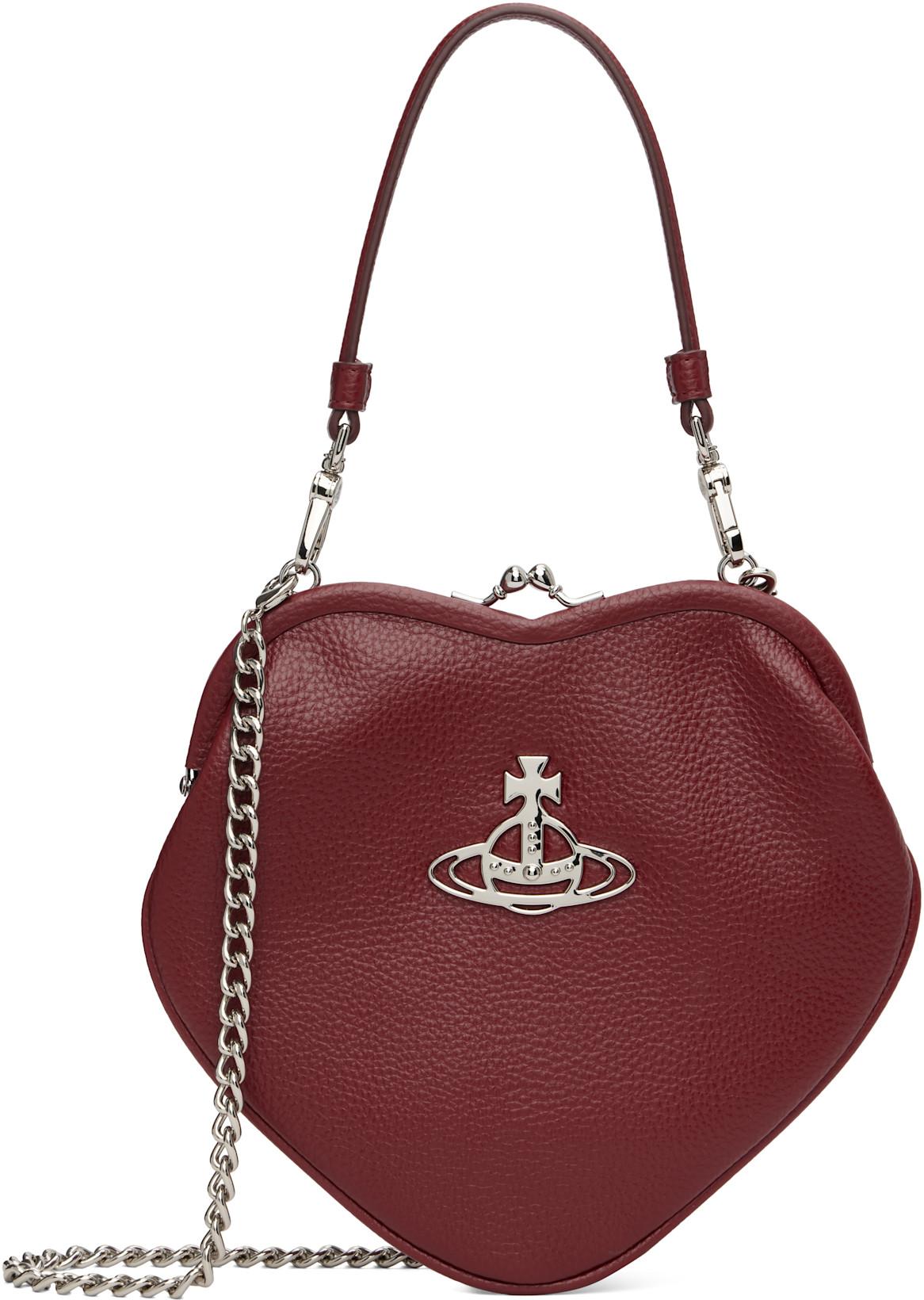 Red Belle Heart Frame Bag by VIVIENNE WESTWOOD