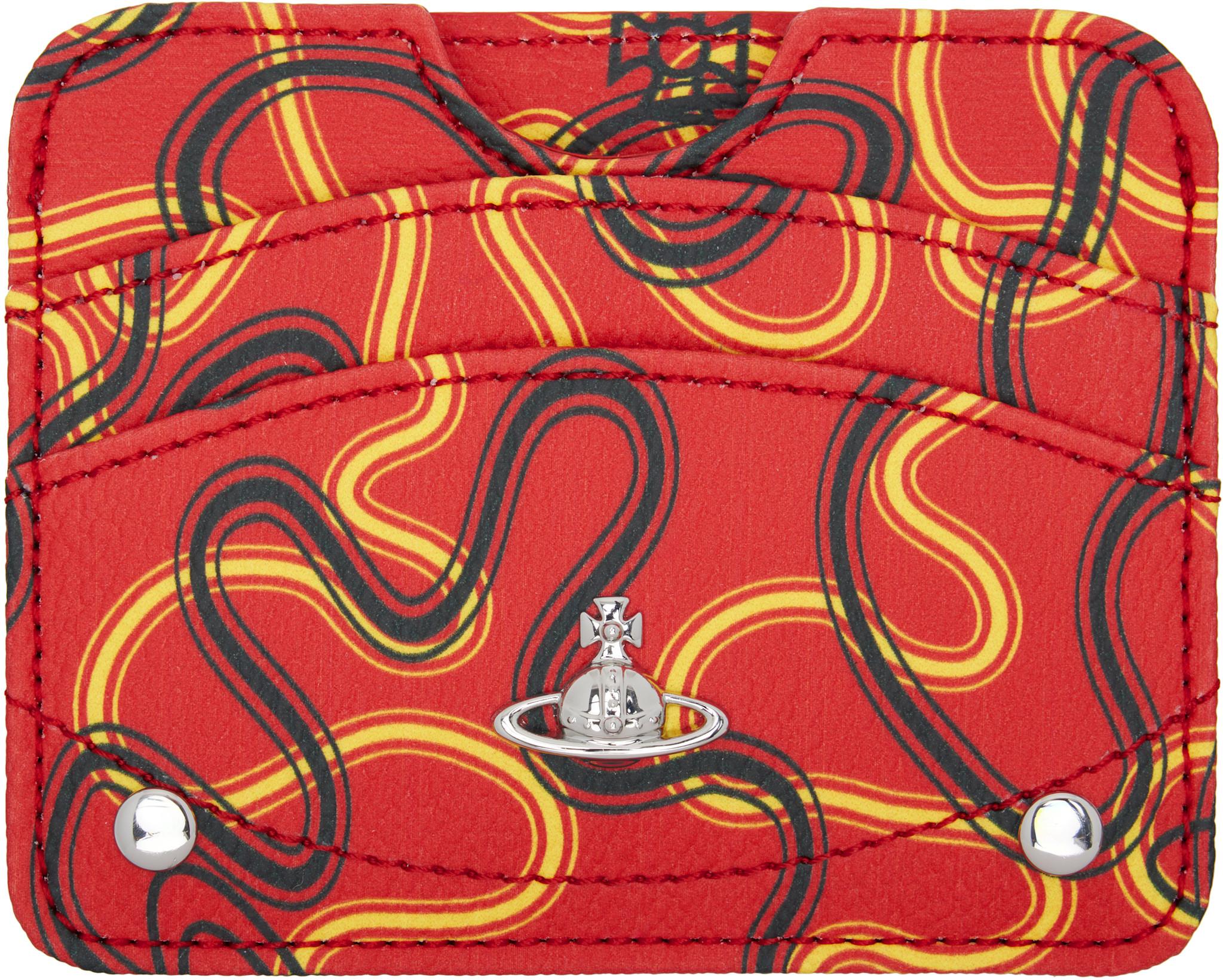 Red Half Moon Flat Card Holder by VIVIENNE WESTWOOD