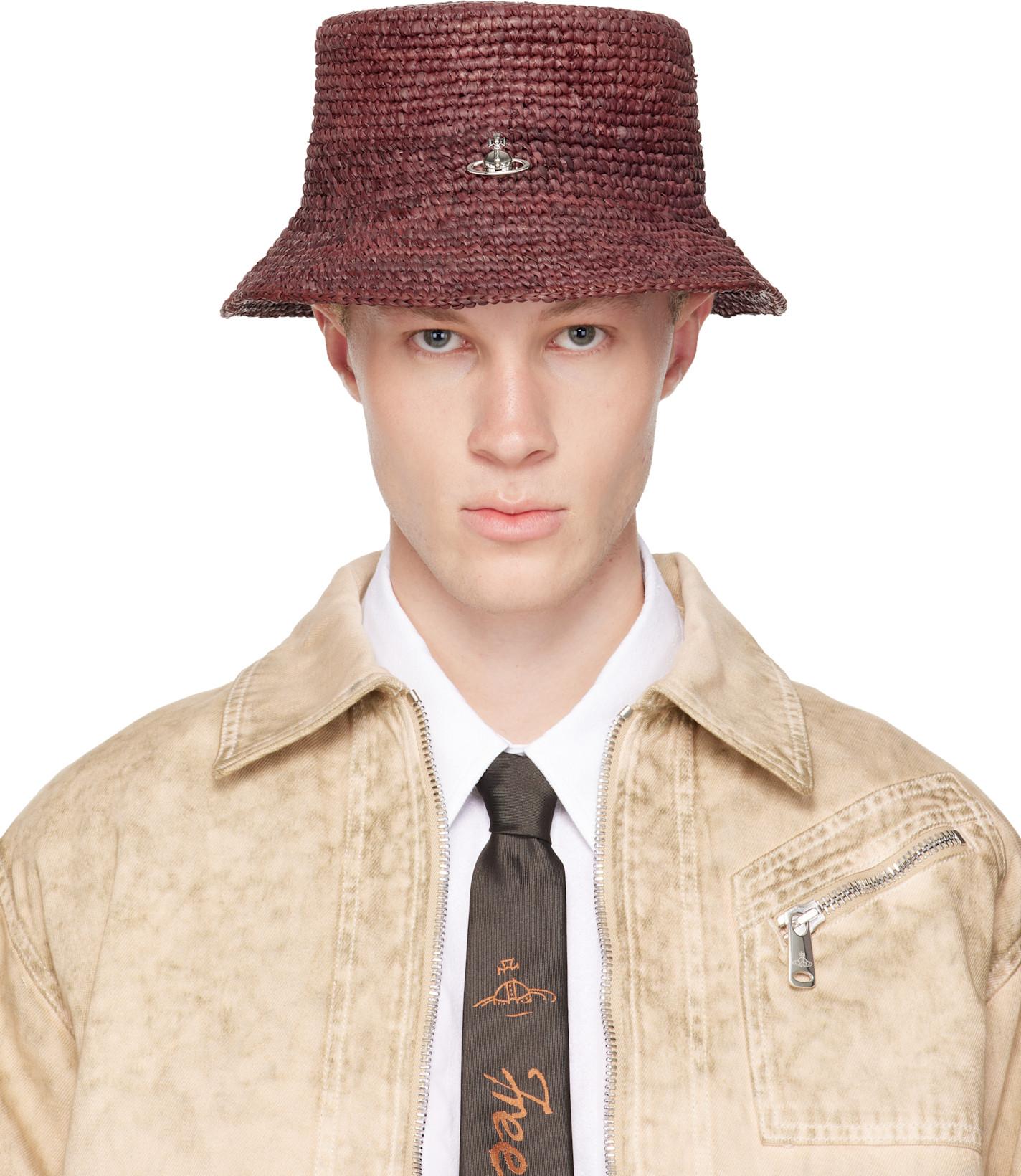 Red Raffia Bucket Hat by VIVIENNE WESTWOOD