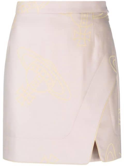 Rita Orb-print wrap skirt by VIVIENNE WESTWOOD