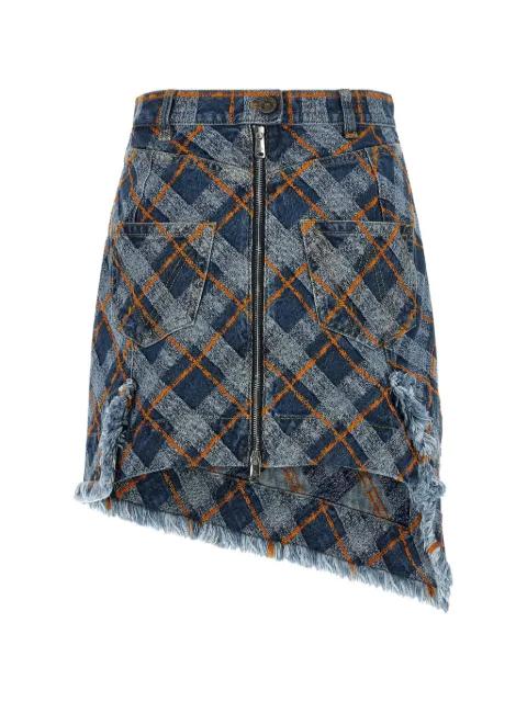 Sailor frayed asymmetrical cotton mini skirt by VIVIENNE WESTWOOD