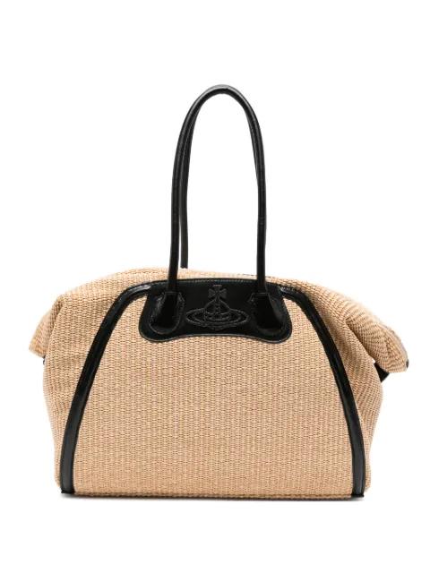 Shirley Orb-plaque woven holdall bag by VIVIENNE WESTWOOD