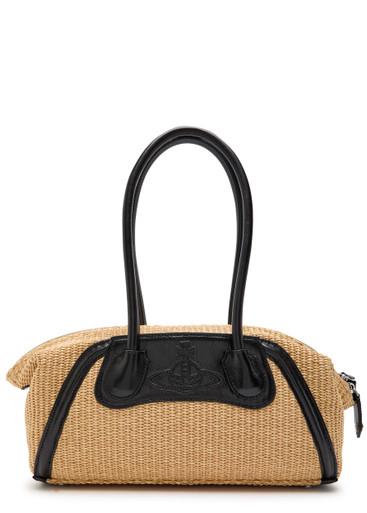Shirley small leather and raffia holdall bag by VIVIENNE WESTWOOD