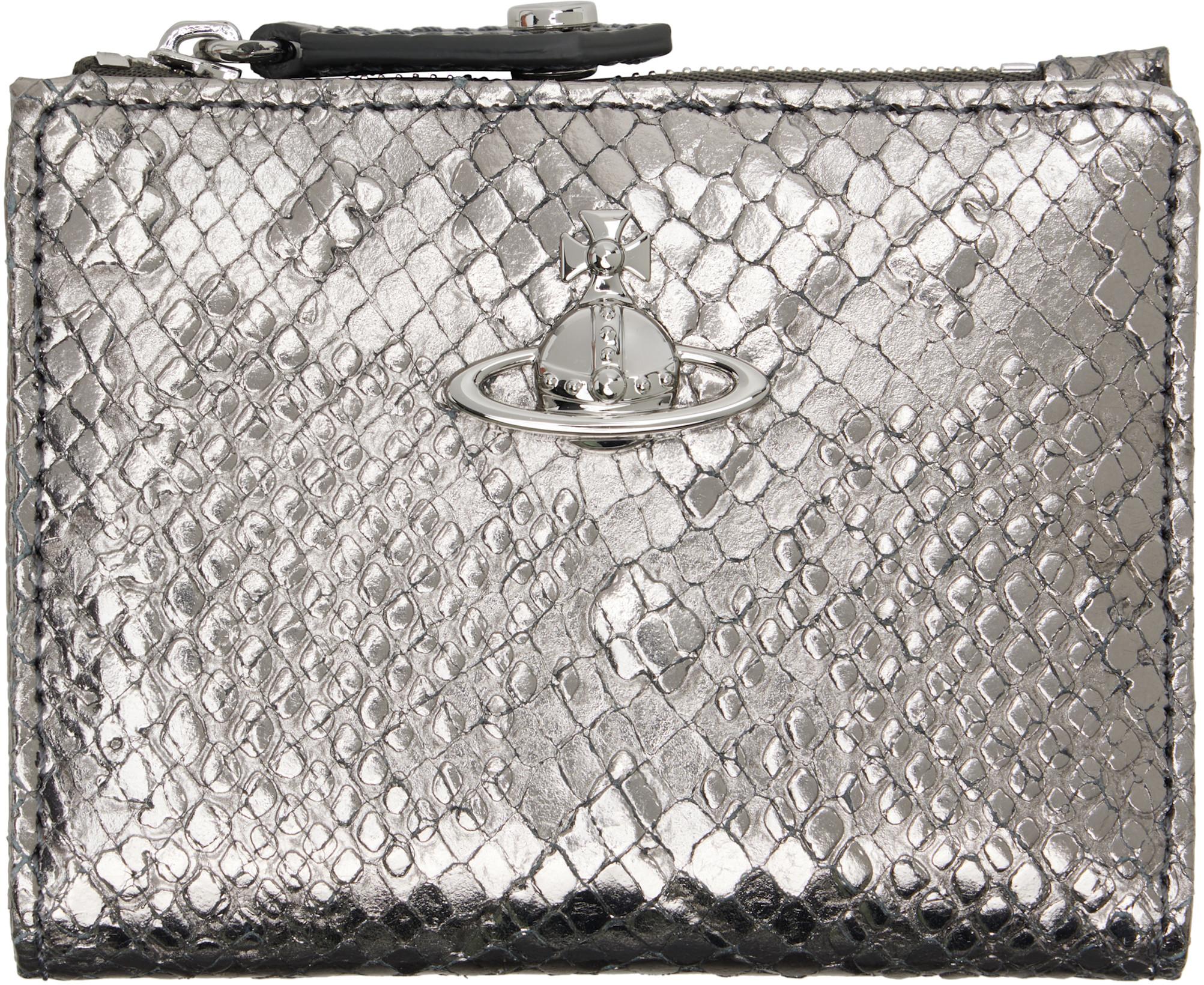 Silver Slim Flap Card Holder by VIVIENNE WESTWOOD