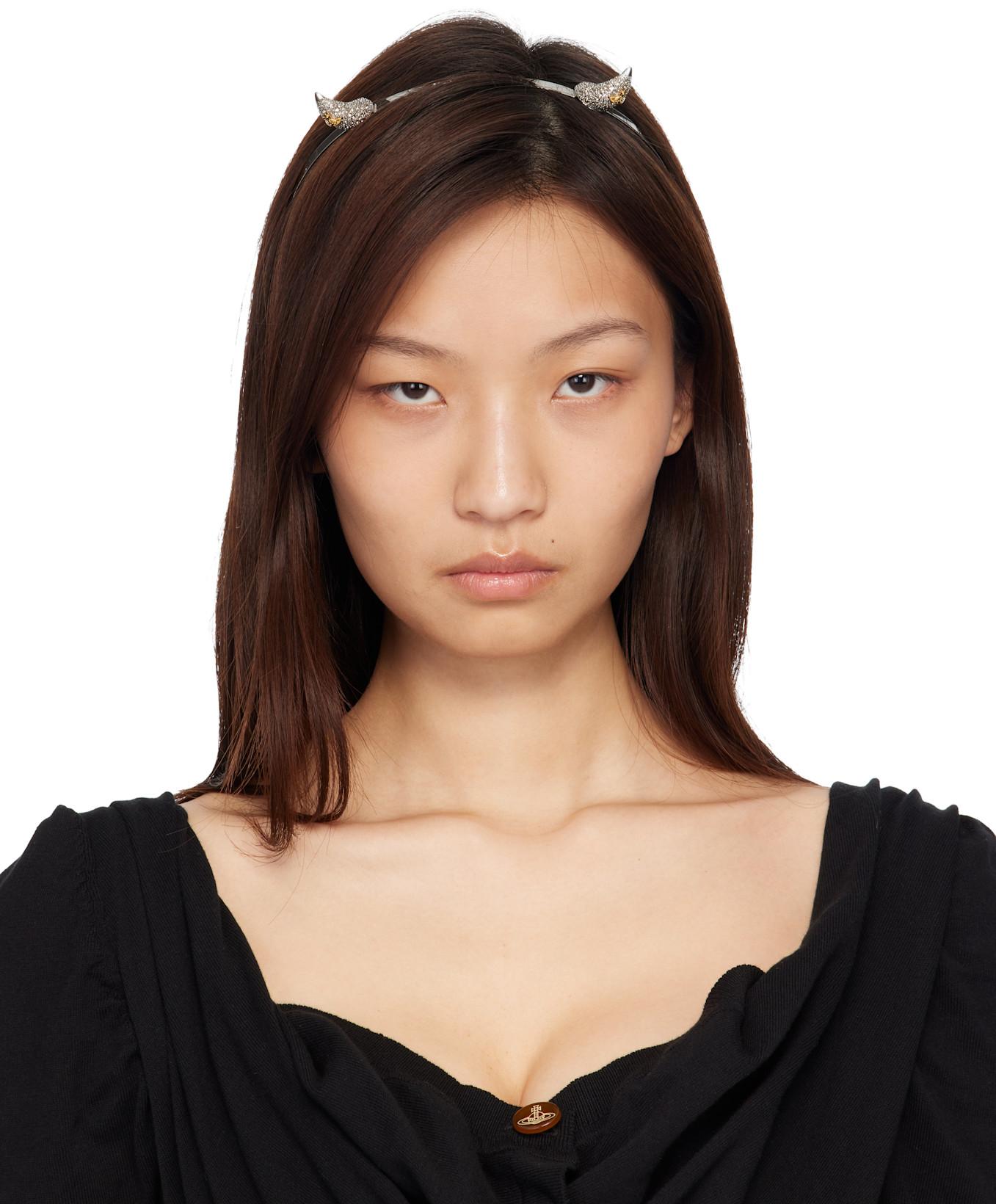 Silver Vivienne's Horn Alice Headband by VIVIENNE WESTWOOD