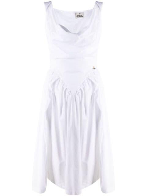 Sunday cowl-neck cotton midi dress by VIVIENNE WESTWOOD