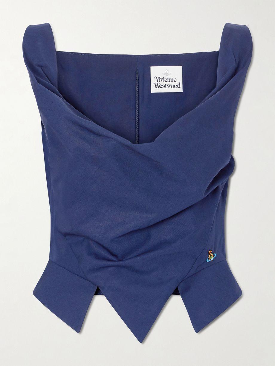 Sunday draped embroidered cotton-poplin top by VIVIENNE WESTWOOD
