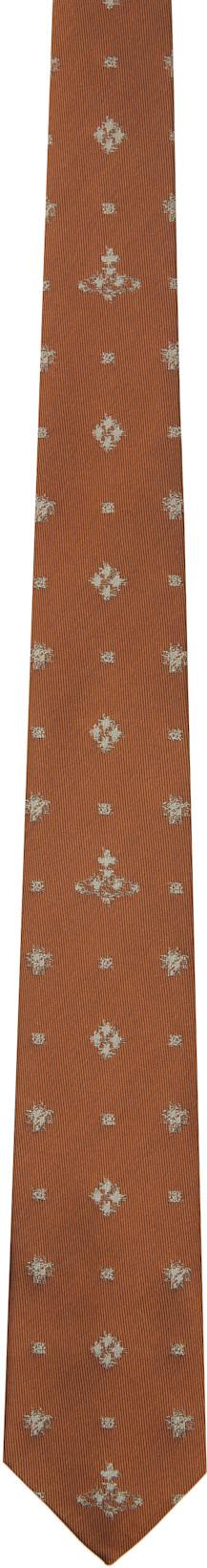 Tan 7cm Silk Tie by VIVIENNE WESTWOOD