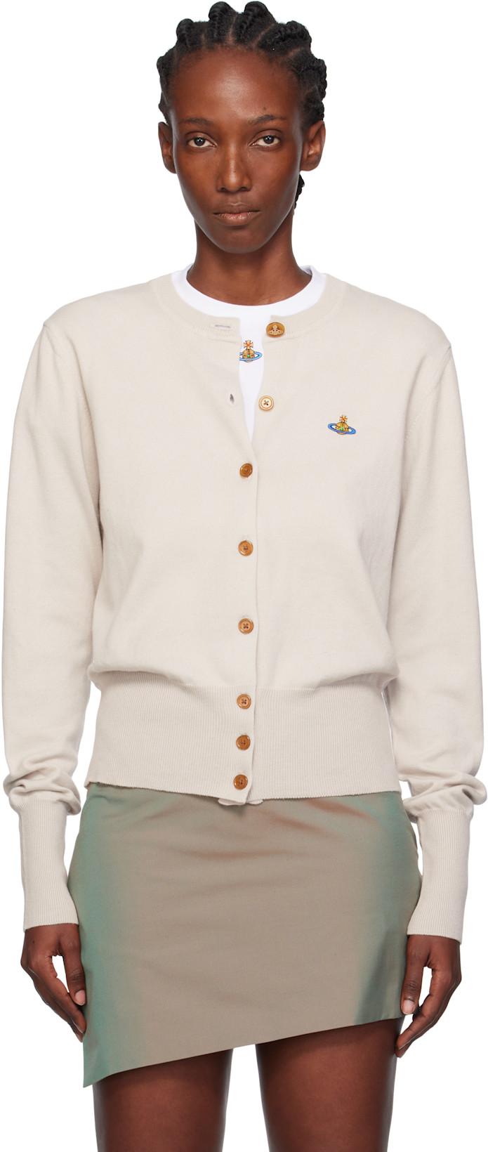 Taupe Bea Cardigan by VIVIENNE WESTWOOD