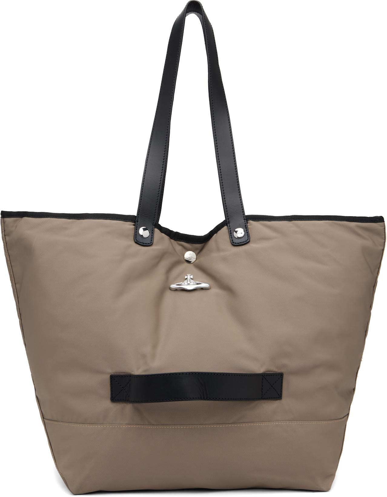 Taupe Utility Small Shopper Tote by VIVIENNE WESTWOOD