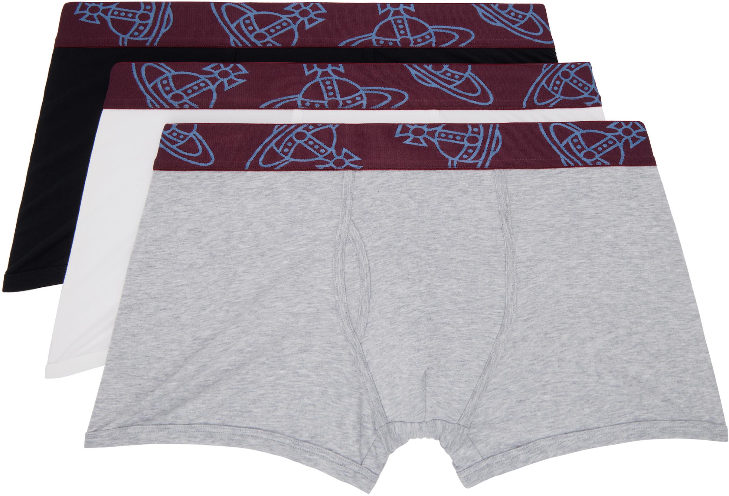 Three-Pack Multicolor Band Boxer Briefs by VIVIENNE WESTWOOD